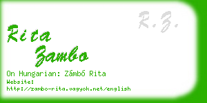 rita zambo business card